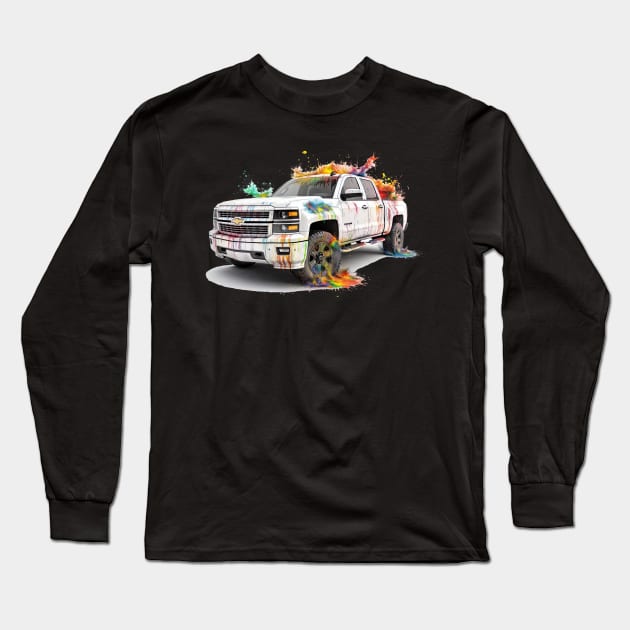 Silverado Pick-up Truck Long Sleeve T-Shirt by Urban Archeology Shop Gallery